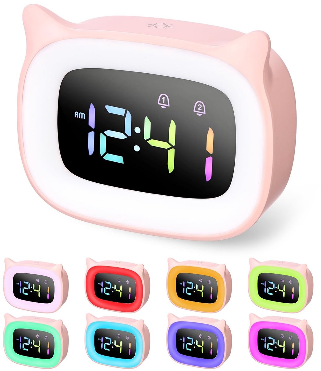 SolidKeus - LED Kinderwekker met Snooze-functie en USB Oplaadpoort