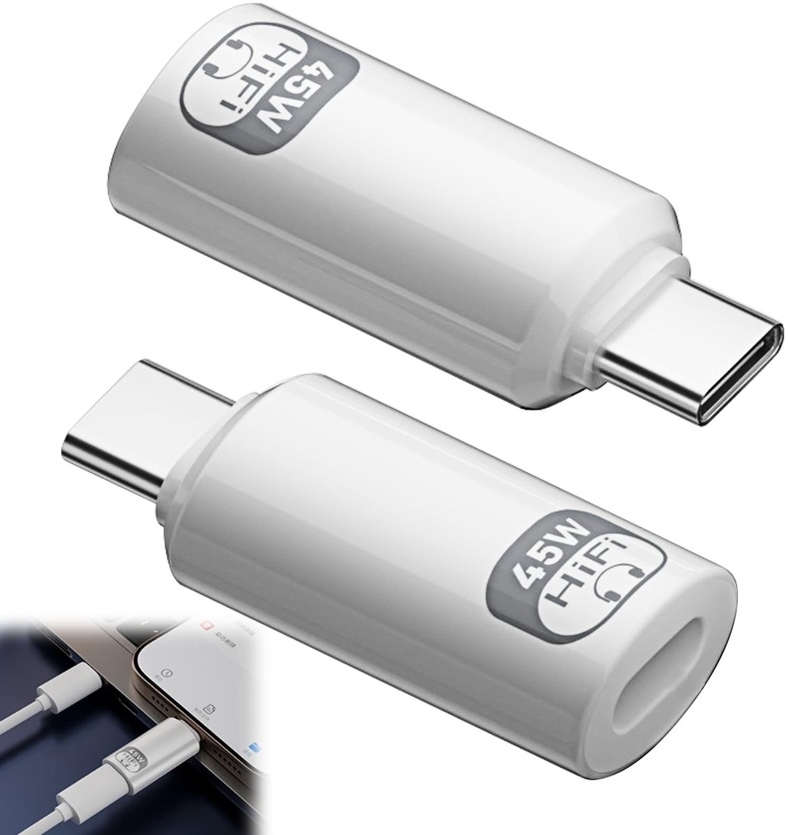 SolidKeus - 2 Stuks USB-C Audio Adapters voor Hoofdtelefoon