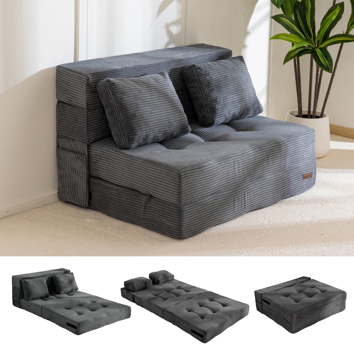 SolidKeus - Vouwbare Foam Sofa Bed met 2 Kussens