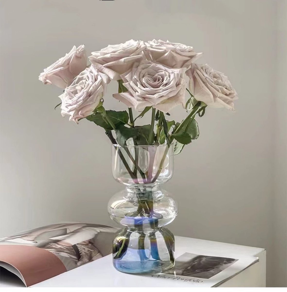 SolidKeus - Geometrische Glazen Vaas voor Bloemen en Decoratie