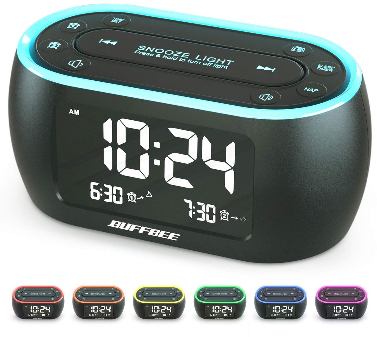SolidKeus - Digitale Radio Alarmklok met Nachtlamp en Dual Alarm