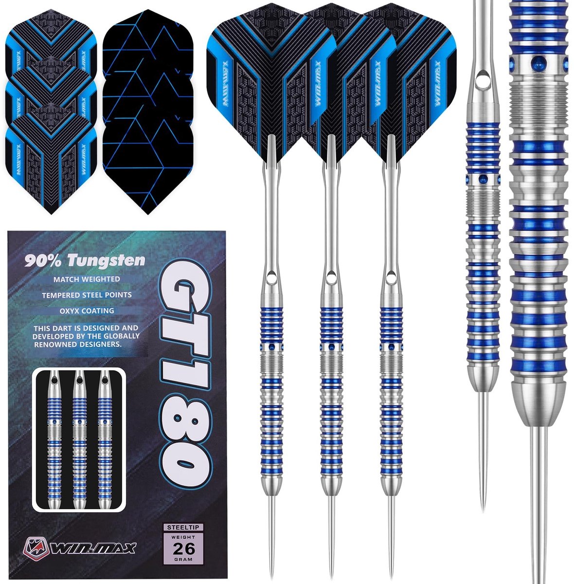 SolidKeus - Set van 3 Professionele Darts met Metalen Punt van 90% Tungsteen