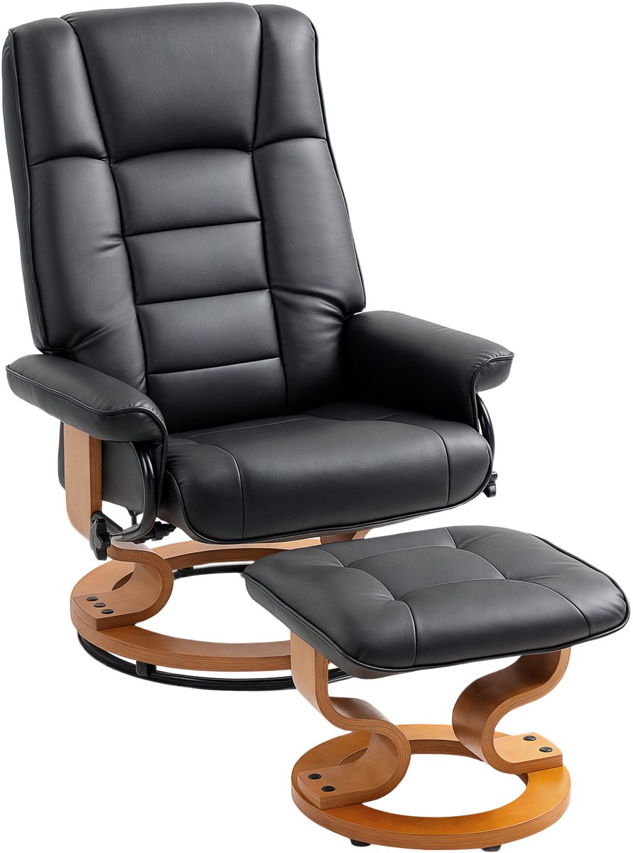 Relaxstoel met voetenbank - 360° draaibare tv-stoel - Ligfunctie - tv-stoel met pocketvering