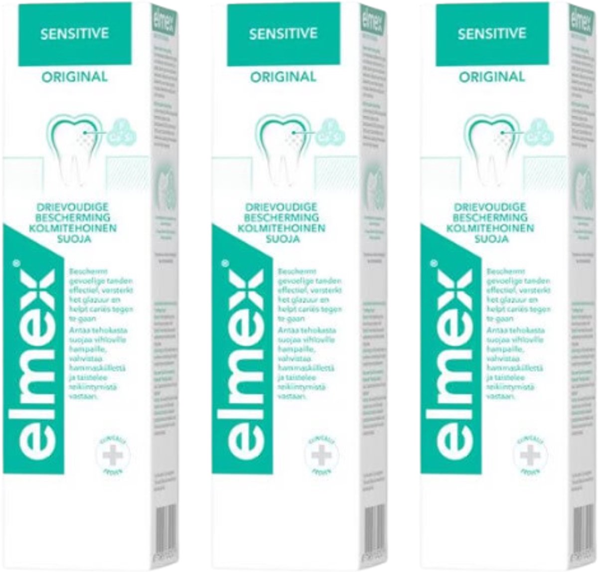 Elmex Tandpasta Sensitive Original - 3 x 75 ml - Voordeelverpakking