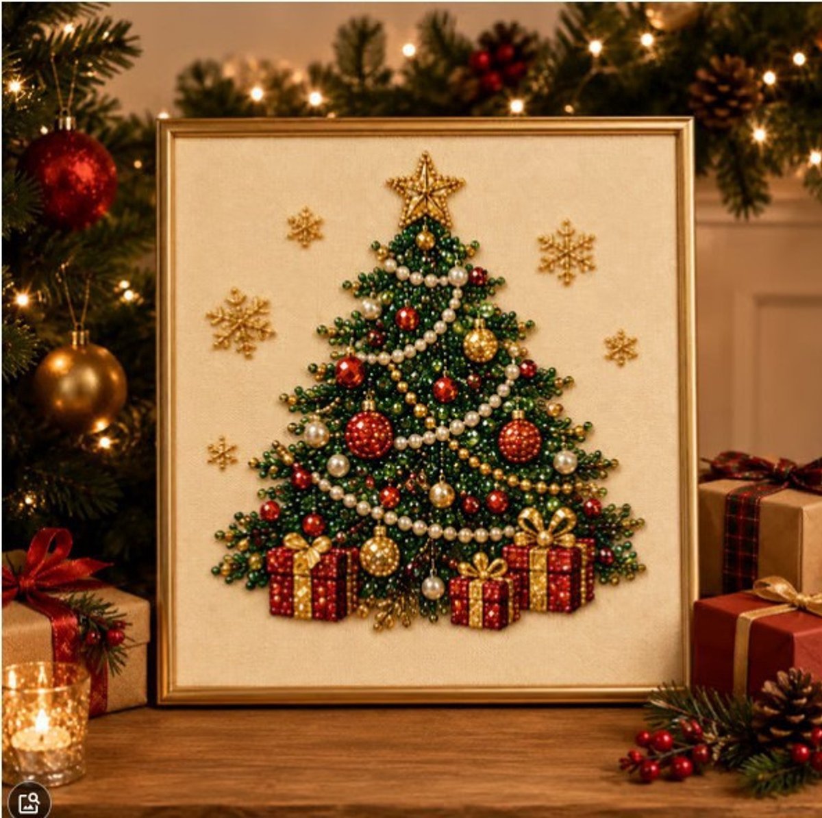 Casalora® 3D Kerst Diamant Schilderij DIY Kit – Kerstman/Kerstboom/Sneeuwpop/Rendier – Diamond Painting Set met Parels – Creatieve Hobby voor Volwassenen & Beginners – Wanddecoratie – 20 x 20 cm
