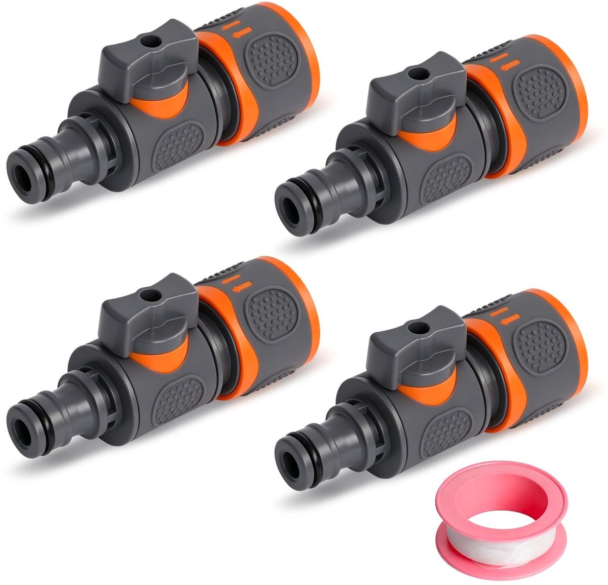 SolidKeus - Set van 4 Slangkoppelingen met Regelklep
