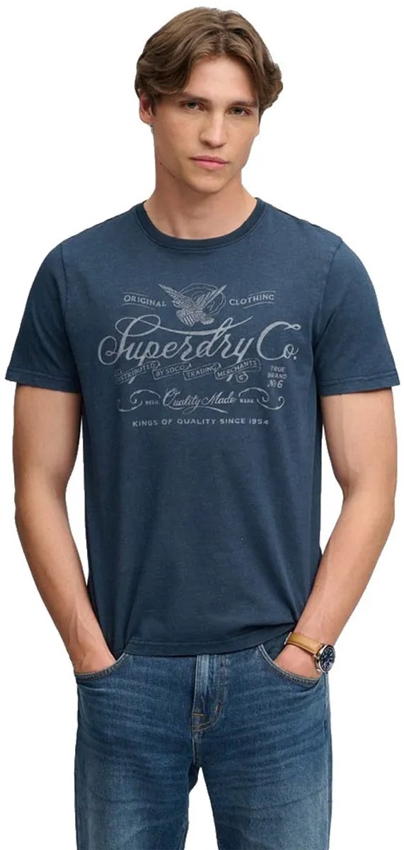 Superdry Mercantile T-shirt Heren T-shirts Marineblauw