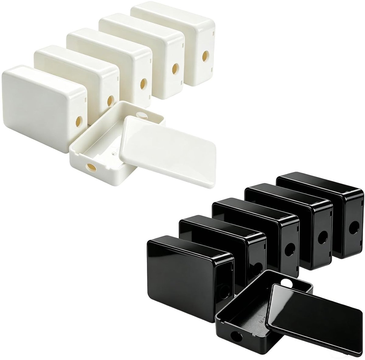 Image of 12-delige waterdichte verdeeldoos 55×35×15 mm – Mini splice box van ABS voor elektronische projecten, aansluitdoos en behuizing voor doe-het-zelf toepassingen