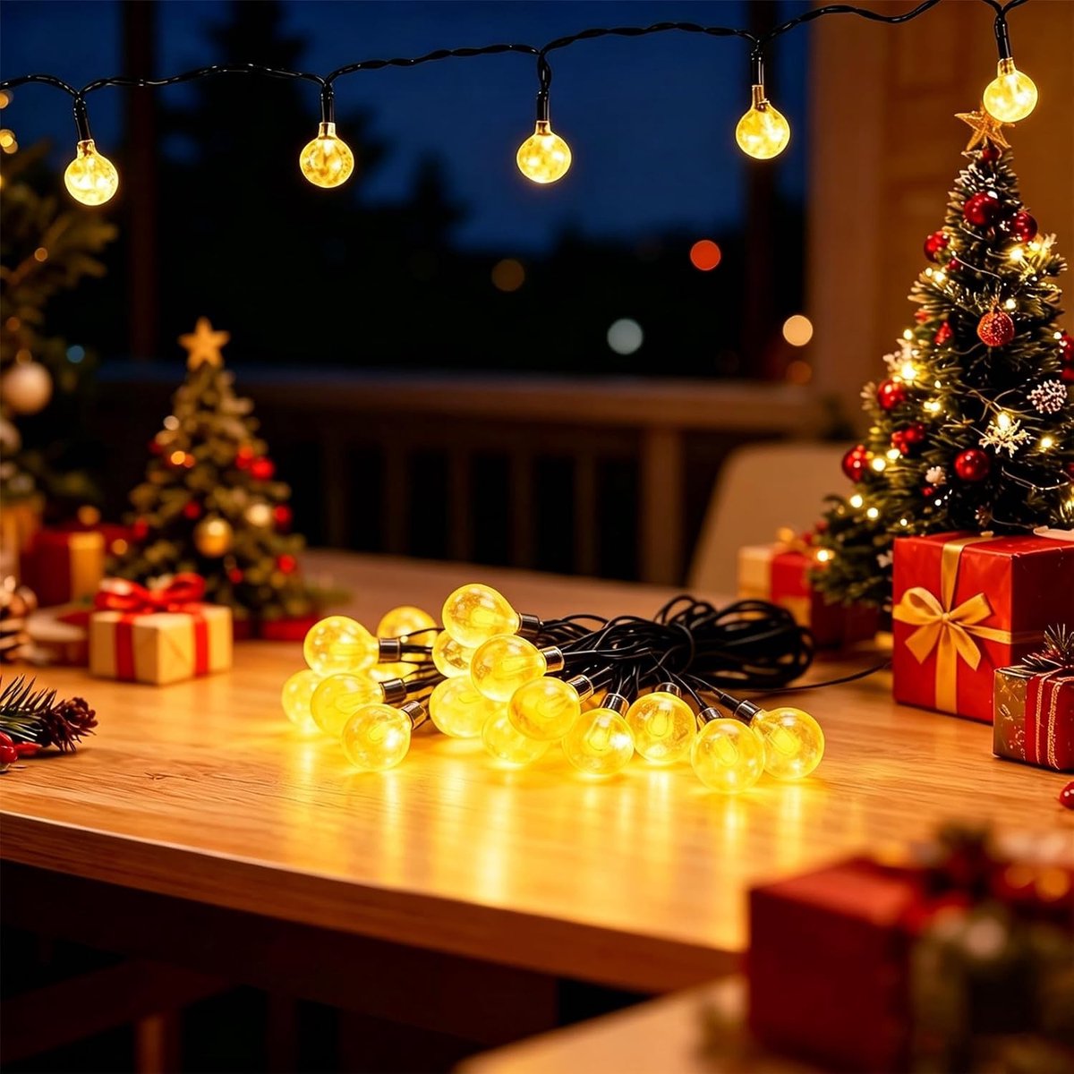 Tuinverlichting buiten lichtsnoern - Warm Wit - 11 meter - Zonne-energie LED Lichtsnoer - Voor Tuin en Buitengebruik
