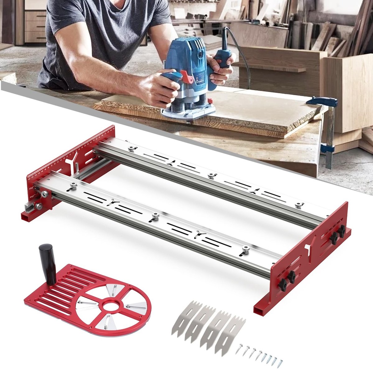SolidKeus - Kit voor Router Slede en Frees met Aluminium Basisplaat