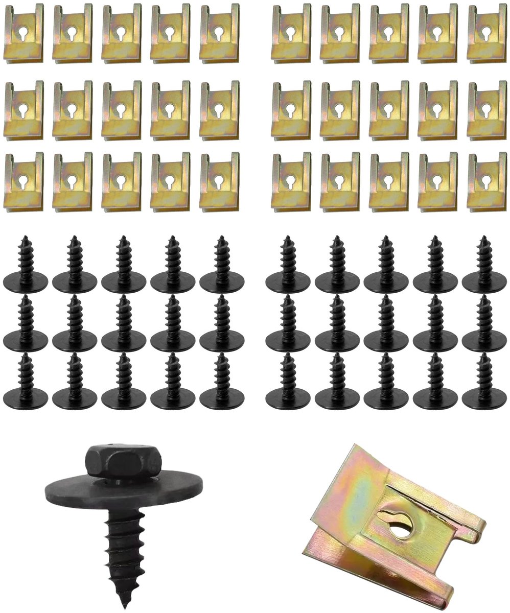 SolidKeus - 60 Stuks Bumper Clips en Bevestigingsschroeven Kit