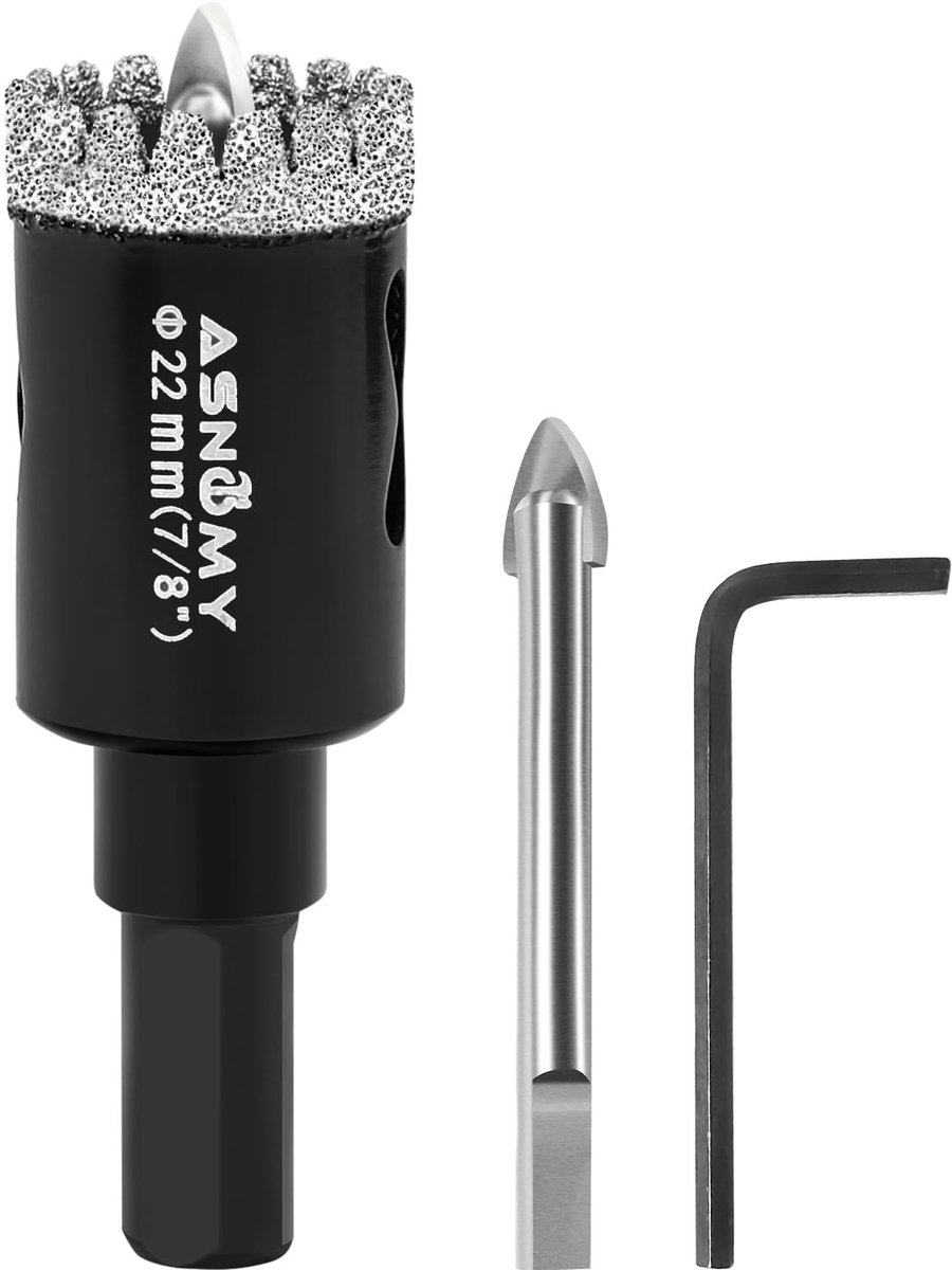 SolidKeus - Diamant Boorset 22mm met Pilot Boor voor Tegels en Glas