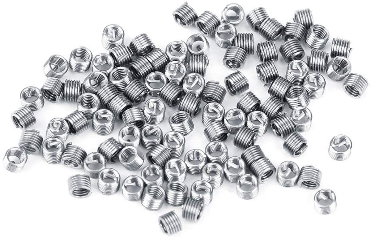 M2 Draadinsert voor Reparatie, Roestvrij Staal SS304, 100 Stuks, Voor M2 x 0.4 x 2D, Draadversterking en Bevestiging