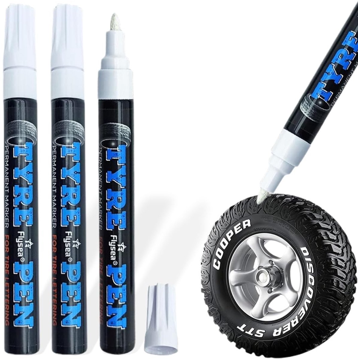SolidKeus - Set van 3 Waterdichte Autotire Markers