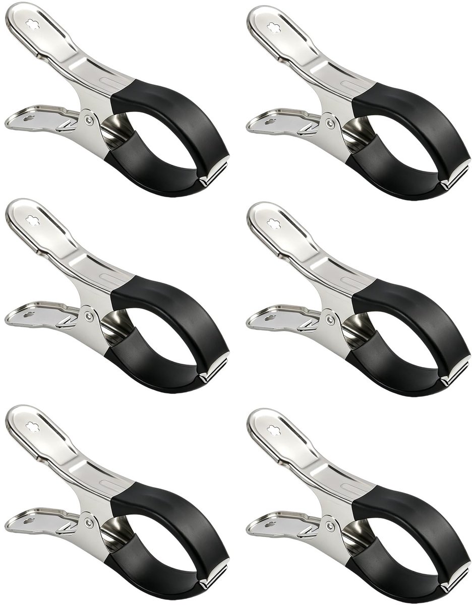 SolidKeus - Set van 6 Grote Wasknijpers van Roestvrij Staal
