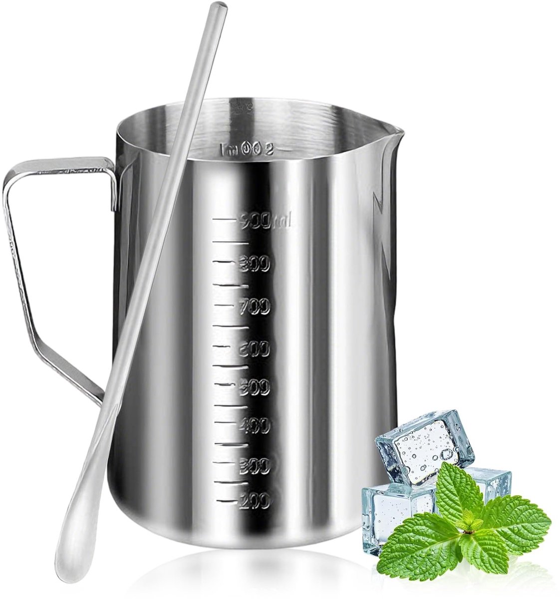 SolidKeus - RVS Maatbeker van 1 Liter met Roerstaaf