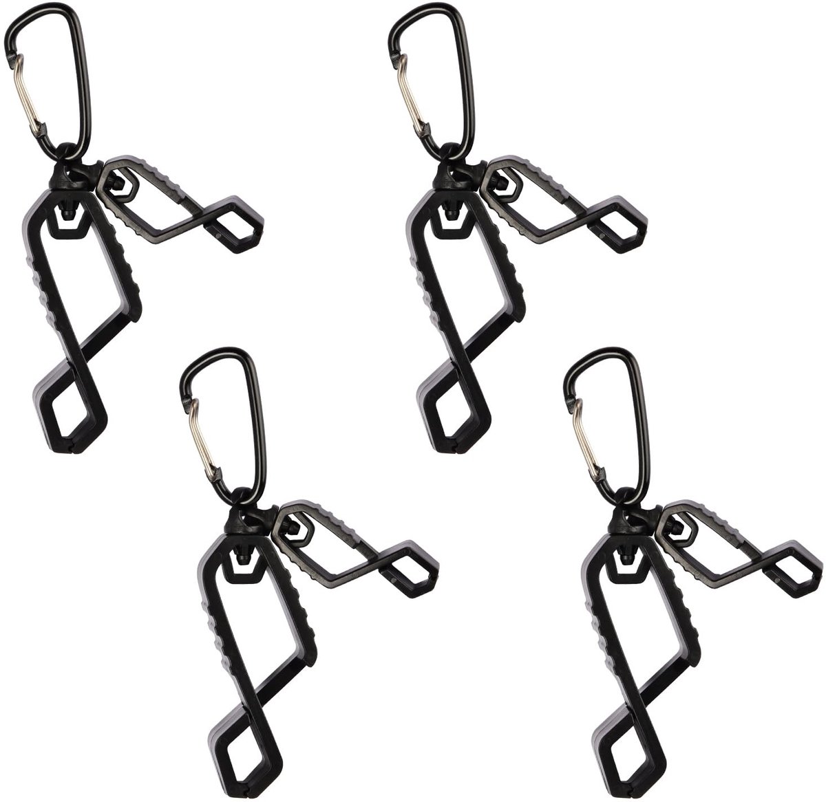 SolidKeus - Set van 4 Handschoenhouders met Karabijnhaak