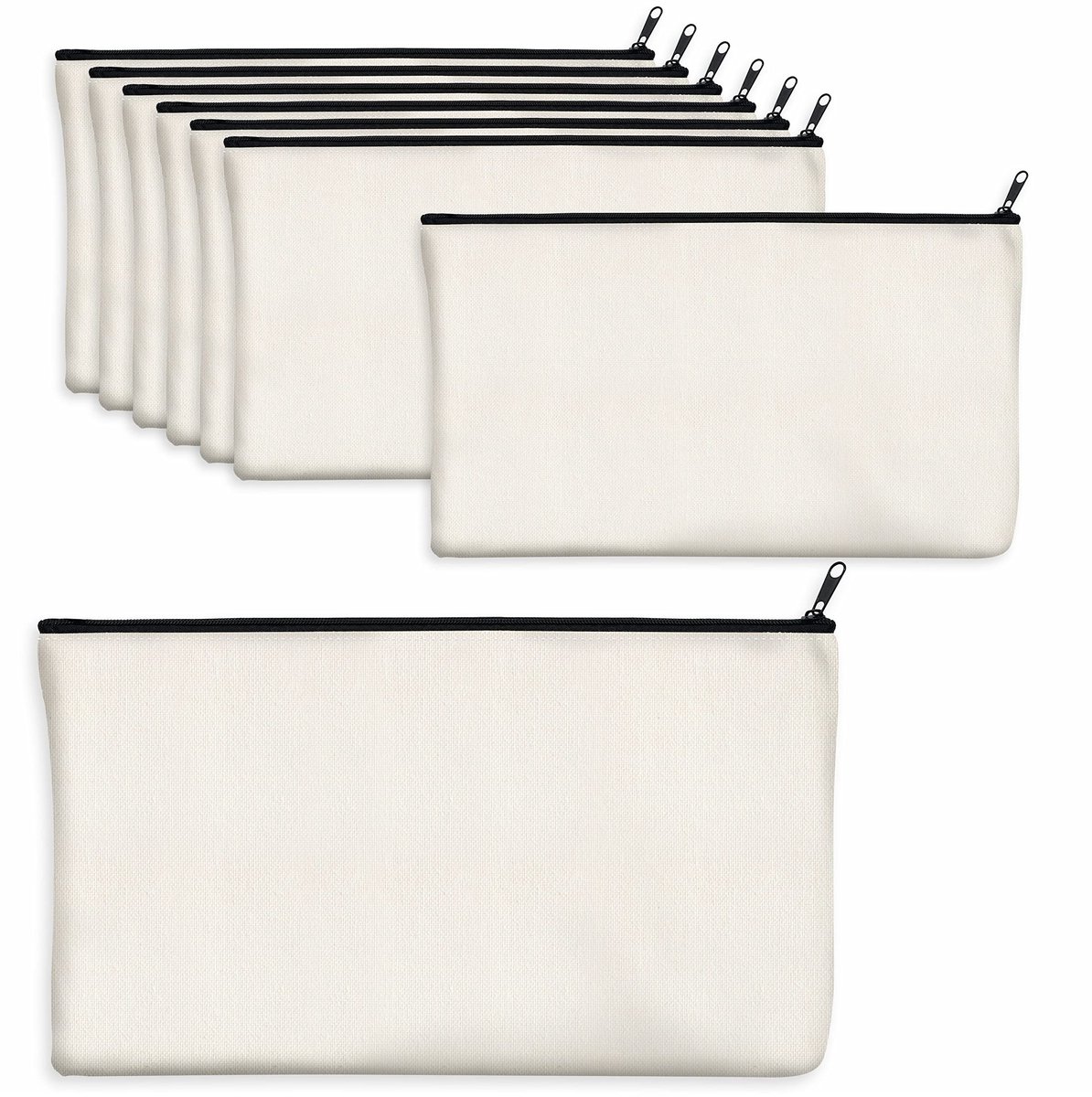 SolidKeus - Set van 15 Canvas Zipper Tassen voor Creatief Gebruik