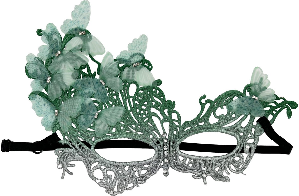 Maskers - Masker voor een gemaskerd bal - Vlinder Masquerade Masker - Elegant Ontwerp met Satijn Lint - Lichtgewicht - Geschikt voor Mardi Gras en Gemaskerde Feesten - Feestaccessoire - Groen verloop - Uniseks - Draagbaar en Comfortabel