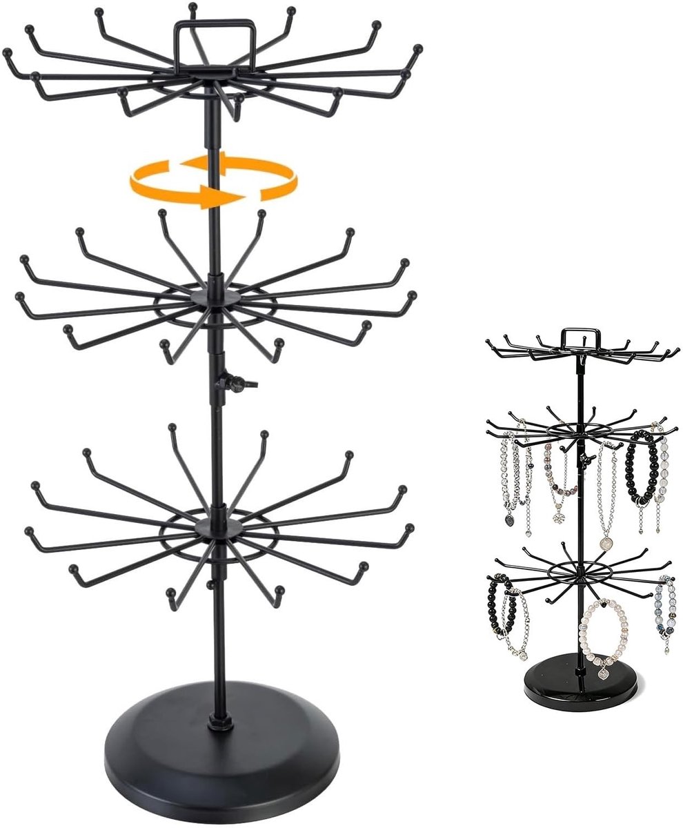 SolidKeus - Rotatable Sieradenstandaard met 36 Haken