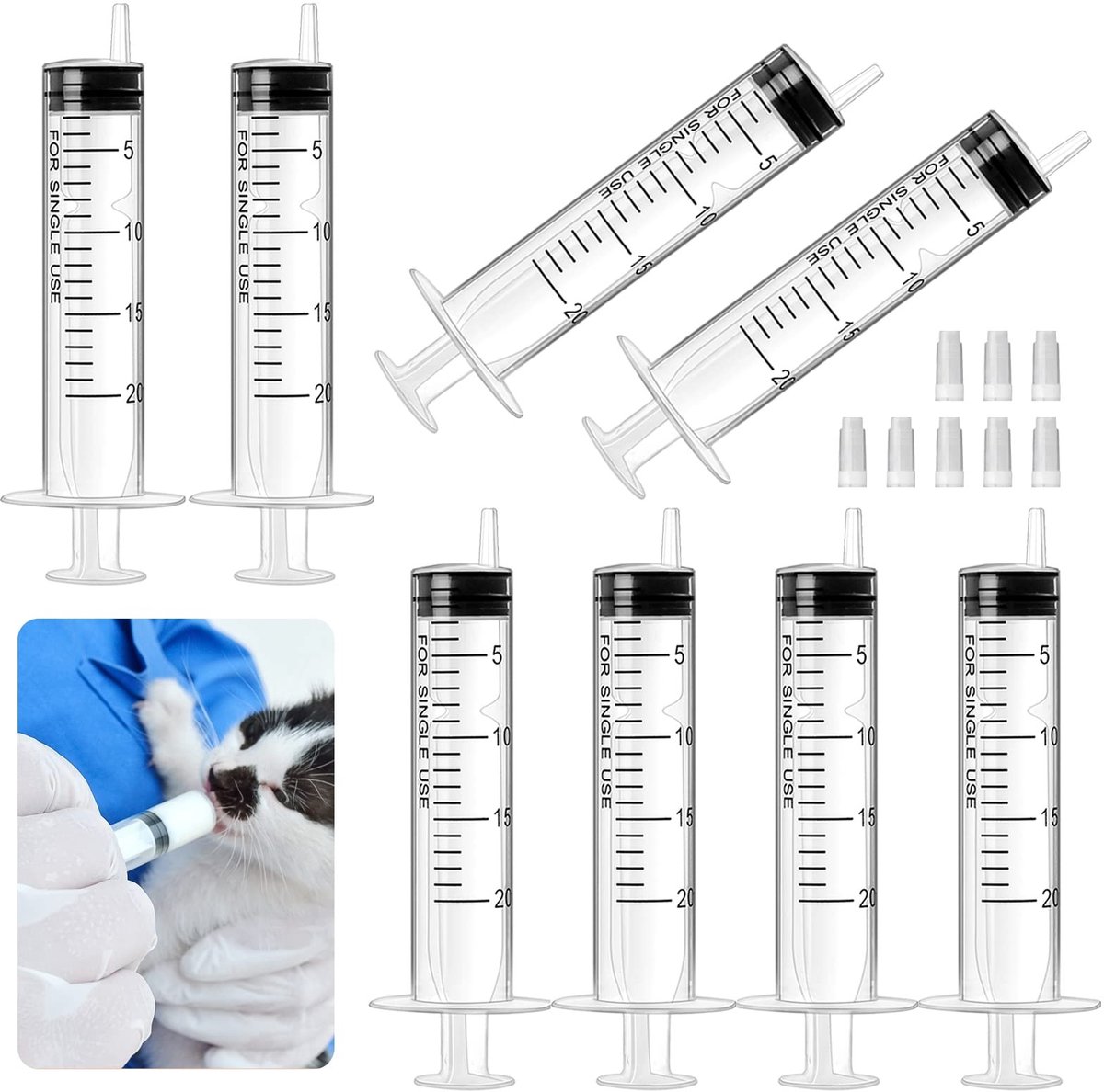 SolidKeus - Set van 8 Wegwerp Spuiten van 20 ml voor Diverse Toepassingen