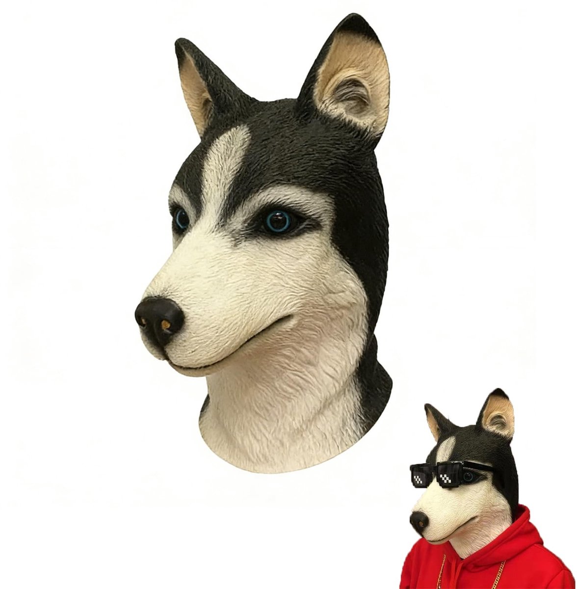 SolidKeus - Realistisch Husky Masker voor Cosplay en Feesten