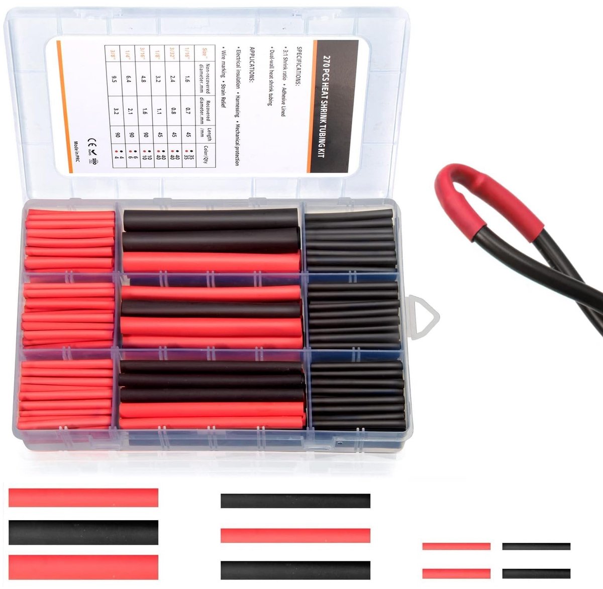 SolidKeus - Warmteschrinkslang Set met Lijm (270 Stuks, 3:1)