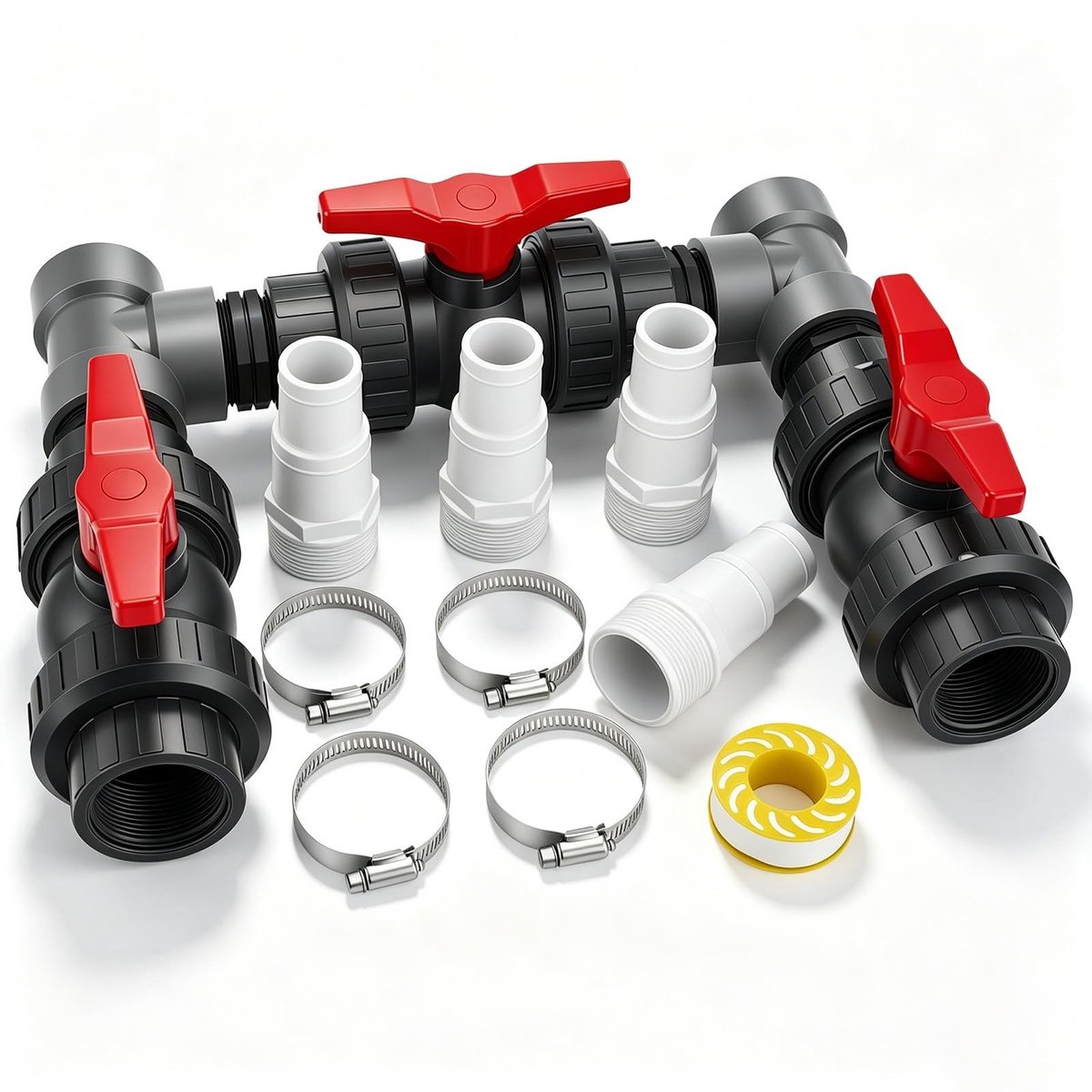 SolidKeus - Bypass Pool Set voor Warmtepomp met 32 mm en 38 mm Aansluitingen