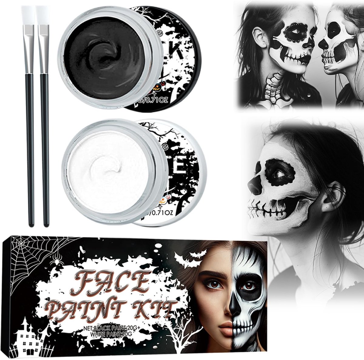 SolidKeus - Halloween Gezichtsmake-up Set voor Speciale Effecten