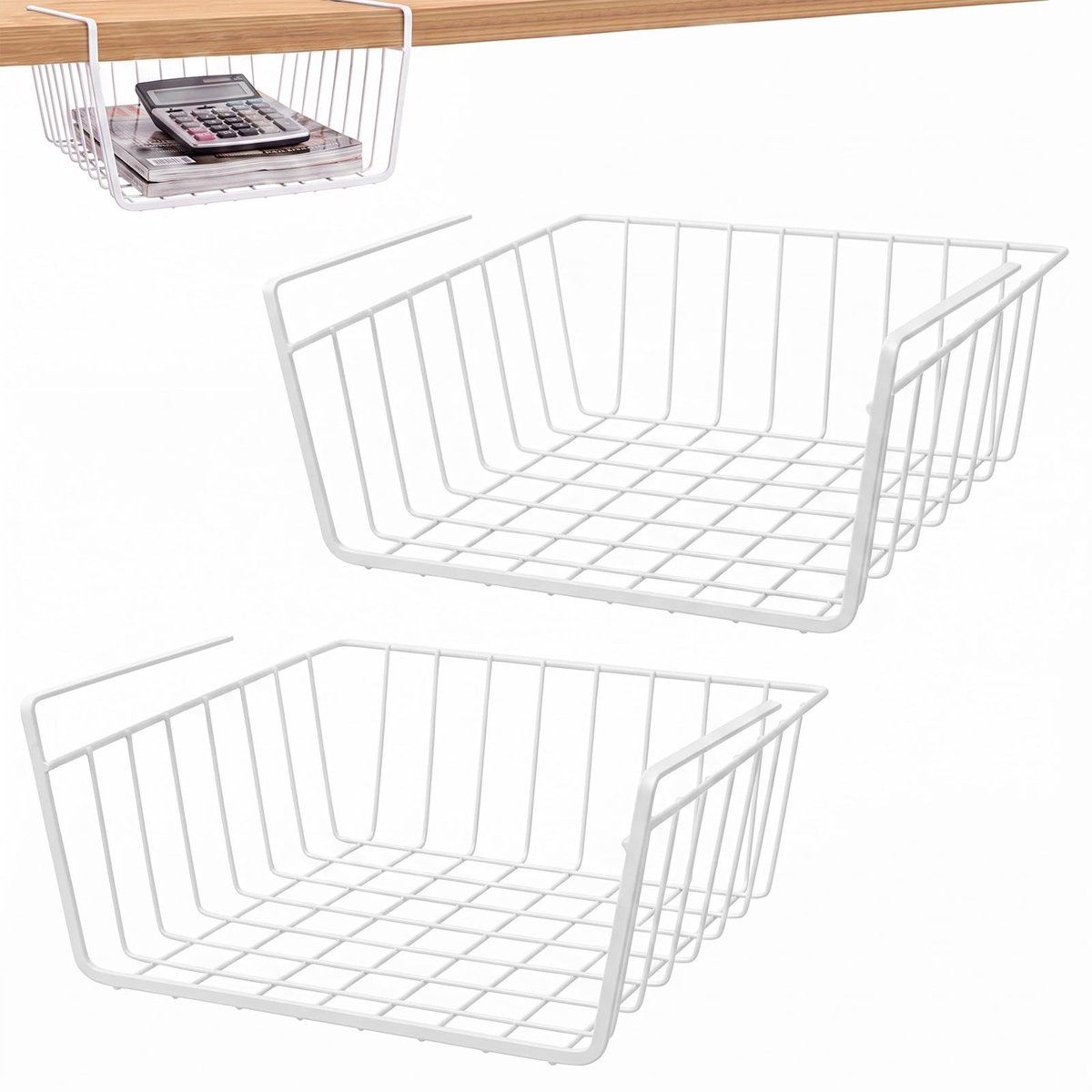 SolidKeus - Metalen Opbergmand 2 Stuks voor Keuken en Badkamer