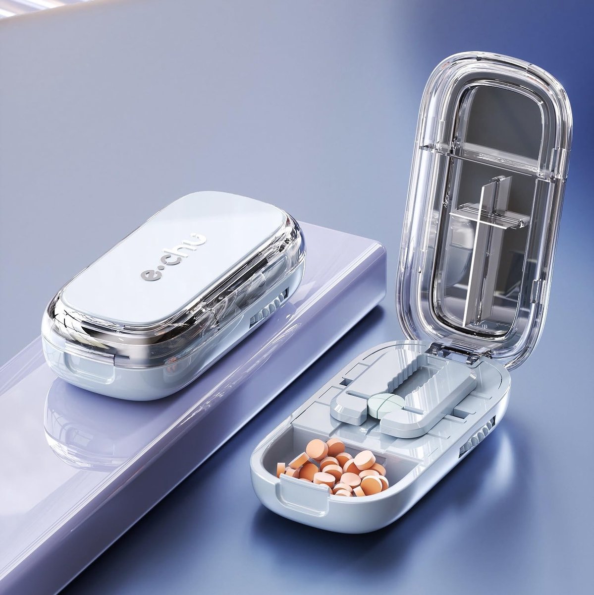 SolidKeus - Tablet Splitter met Borstel en Pincet voor Medicijnen