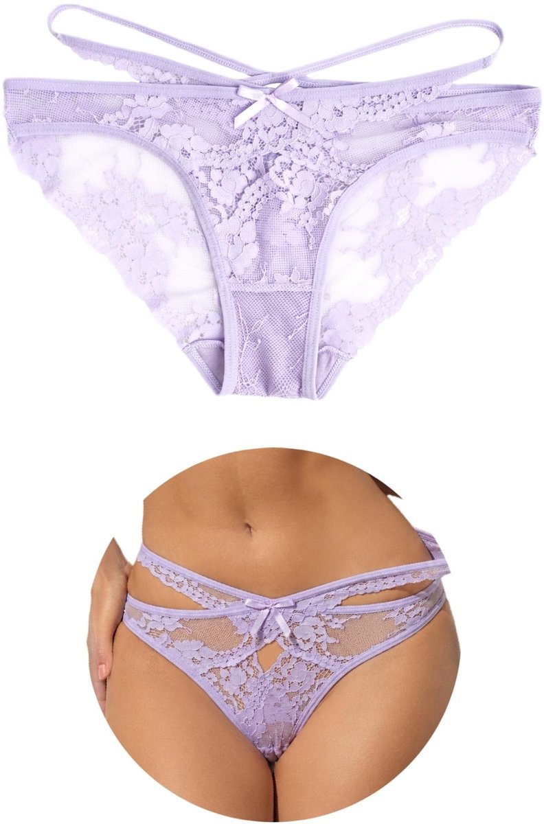 SolidKeus - Sexy Plus Size Lace Hipster Ondergoed voor Dames
