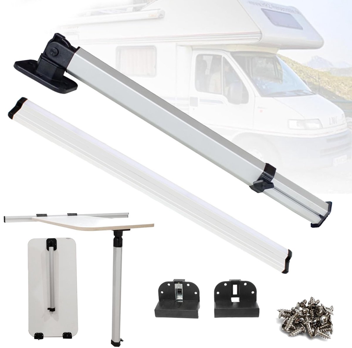 SolidKeus - Verwijderbare Tafelvoet met Telescopische Functie voor Camper