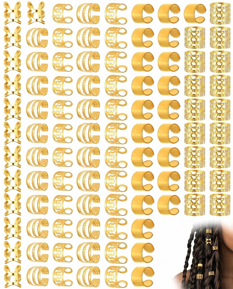 SolidKeus - Set van 80 Haaraccessoires voor Dreadlocks en Vlechten