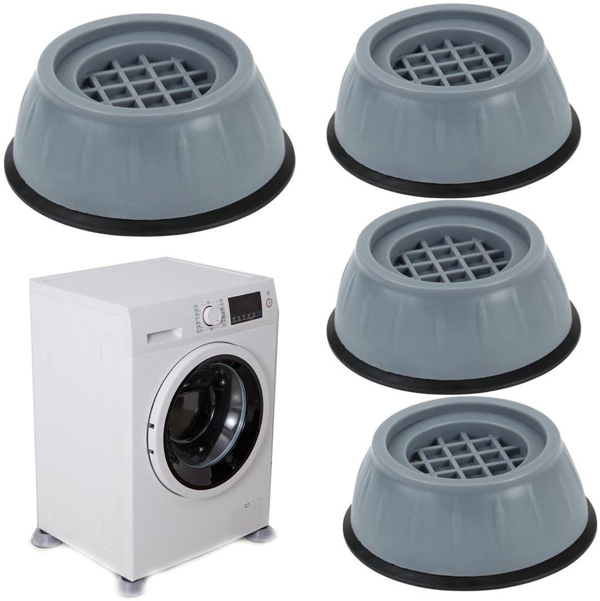 SolidKeus - 4 Anti-vibratievoeten voor Wasmachine en Droger