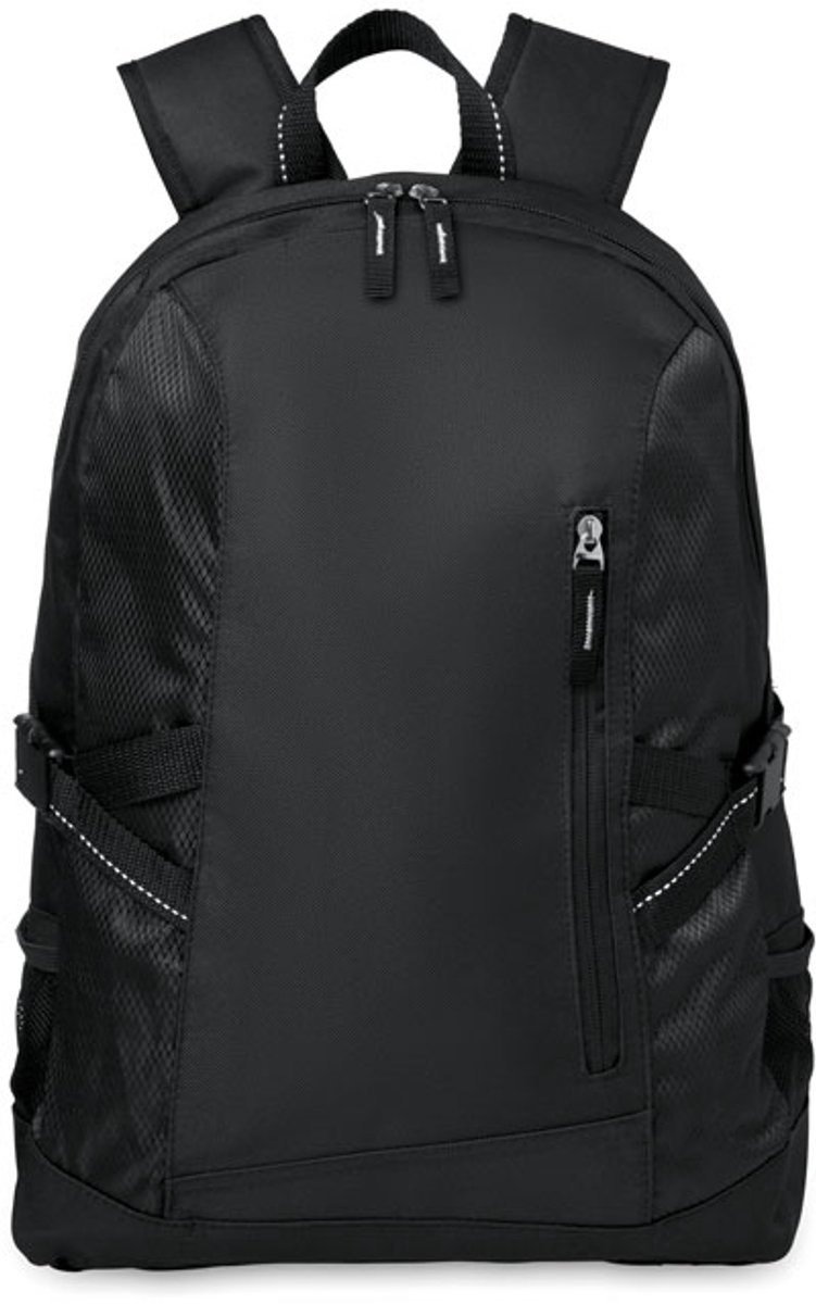 Rugstas met ripstop details Hoofdvak met 15 inch laptop compartiment Kleur Zwart