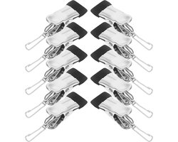 20 stuks- wasknijpers-wasknijpers Metaal -wasknijpers groot-wasknijpers Roestvrij staal -Strandhanddoekclips- Quiltclips-Strandlaken Knijpers -Winddicht-Handdoekknijpers-Voor Strandlaken, Beddengoed En Dikke Kleding-Zwart