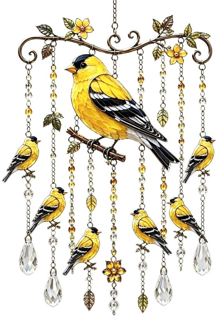 Casalora® Sierlijke Kolibrie Windgong – Acryl Zonvanger Met Hangdecoratie – Herdenkingscadeau Voor Vrouwen En Oma – Decoratieve Sun Catcher Voor Tuin, Balkon En Woondecoratie (Putter Vogel)