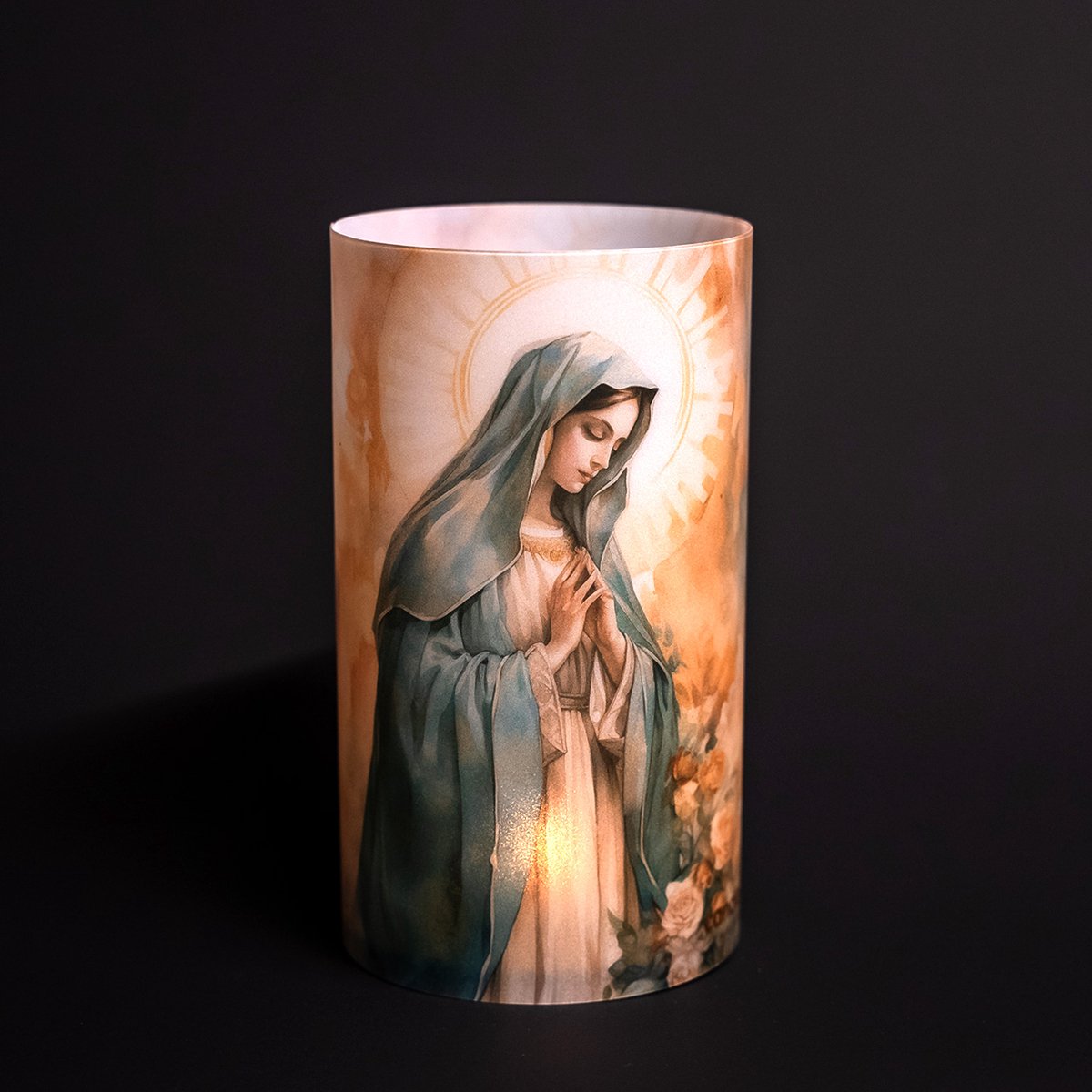 Candle-Cover - Maria - trendy omhulsel voor (oplaadbaar) theelicht en waxinelicht - windlicht - 9 cm rond - 16 cm hoog