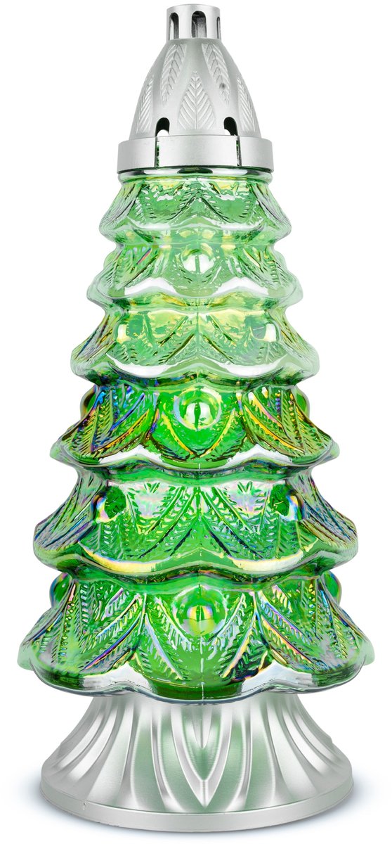 Glazen Kerst Znicz - 39 cm Groen met Brandstof