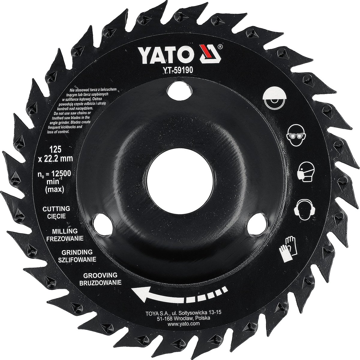 Houtfreesschijf & Raspschijf voor Haakse Slijper - 125 mm - Asgat 22.2 mm - Tarnik Koolstofstaal (40-50 HRC) - Zaag- en Schuurschijf voor Hout, Cellenbeton & Gipsplaat - Houtsnijschijf