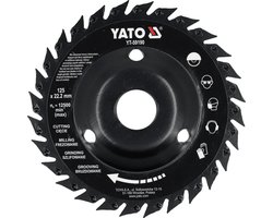Houtfreesschijf & Raspschijf voor Haakse Slijper - 125 mm - Asgat 22.2 mm - Tarnik Koolstofstaal (40-50 HRC) - Zaag- en Schuurschijf voor Hout, Cellenbeton & Gipsplaat - Houtsnijschijf
