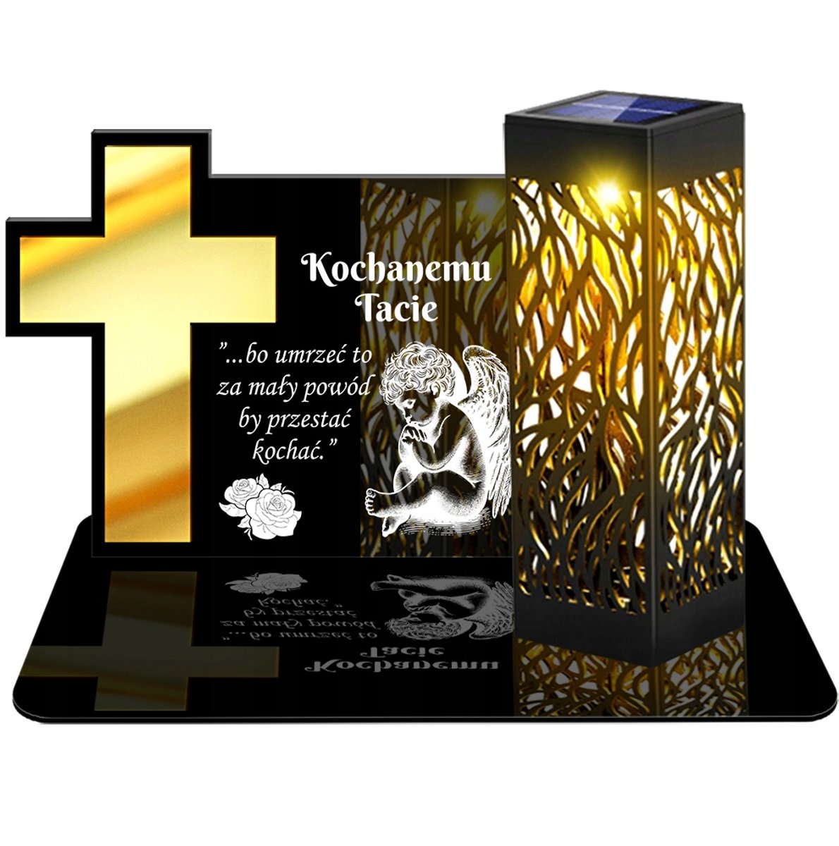 Zonne-LED Graflicht XL - Eeuwig Graflicht met Kruis 3D