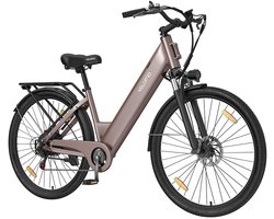 C1 28 inch Elektrische Fiets - 250W Motor - 36V 13Ah Accu - Bereik tot 80-100km - Shimano 7-Snelheden - Max 25km/u - - Verende Voorvork -Elektrische stadsfietsen -Champagne goud