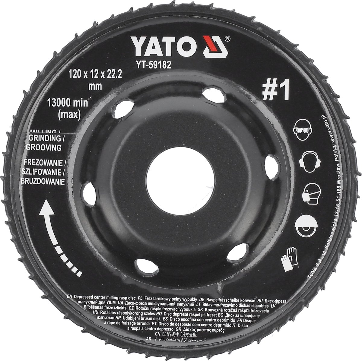 Universele Houtfreesschijf & Raspschijf voor Haakse Slijper - 120 mm - Asgat 22.2 mm - Max 13.000 RPM - Lichtgewicht Stalen Freesschijf voor Hout, Kunststof, Cellenbeton, Gipsplaat & Piepschuim - Houtsnijschijf