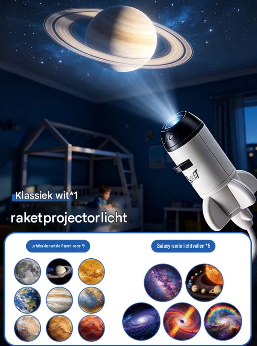 2-in-1 Melkweg sterrenprojector nachtlampje, Inclusief 14 dia's oplaadbaar op batterij en USB, mini sterrenlamp projector voor slaapkamer | Energieklasse A+++