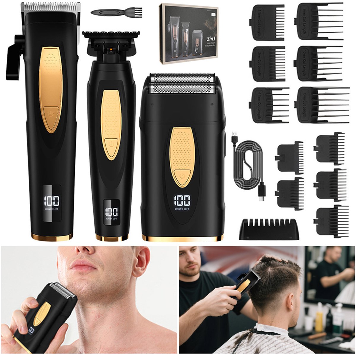 REDOM Tondeuse Haartrimmer 3-delige Set thumbnail 3