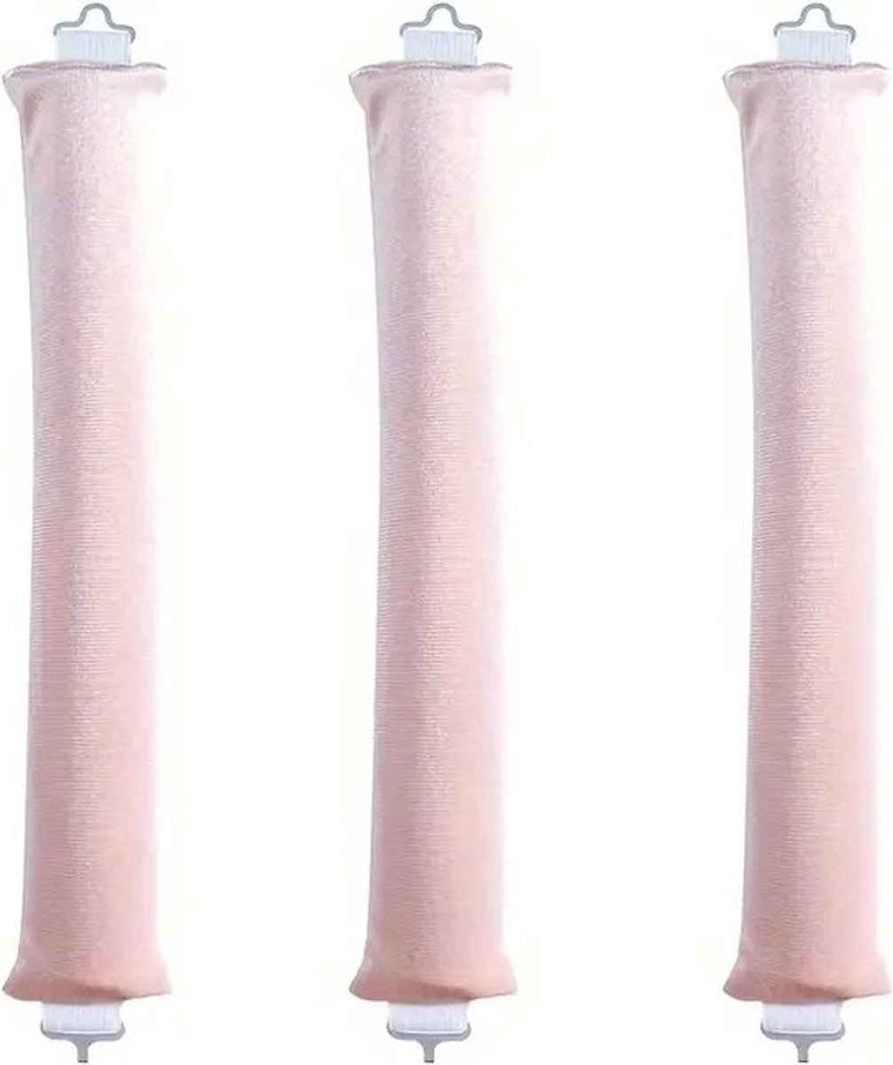 3 stuks-Slaap curler-Toepassing van droog haar styles-lui grote golf-geen warme curler-dik 3cm-amandelroze