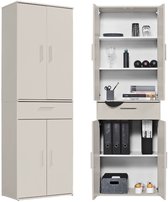 mokebo Opbergkasten Bureaukast 'Der Praktische' (60 x 90 cm) multifunctionele Archiefkast met een lade in grijs beige hout