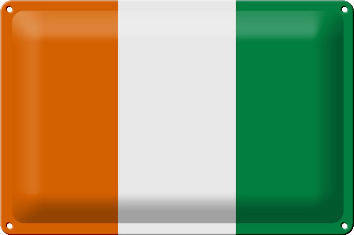 Blechschild Flagge Elfenbeinküste 30x20cm Flag Ivory Coast